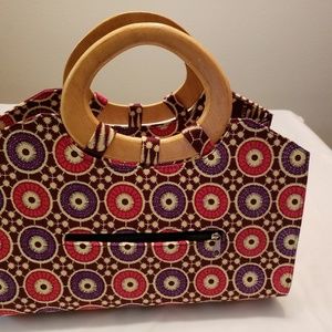 Women handmade satchels with Wooden Handle